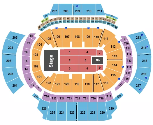 seating chart for State Farm Arena - GA - Endstage 3 - eventticketscenter.com