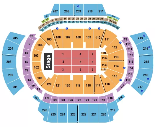 seating chart for State Farm Arena - GA - Endstage 5 - eventticketscenter.com