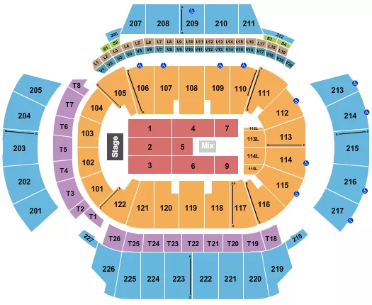 seating chart for State Farm Arena - GA - Endstage 6 - eventticketscenter.com