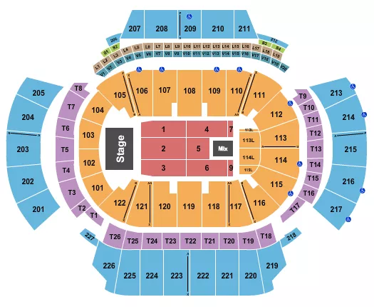 seating chart for State Farm Arena - GA - Endstage 8 - eventticketscenter.com