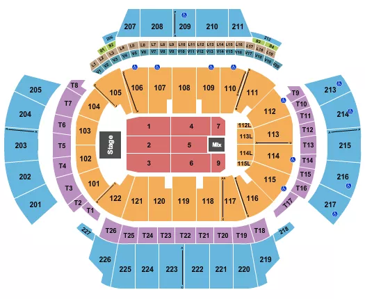seating chart for State Farm Arena - GA - Endstage 9 - eventticketscenter.com