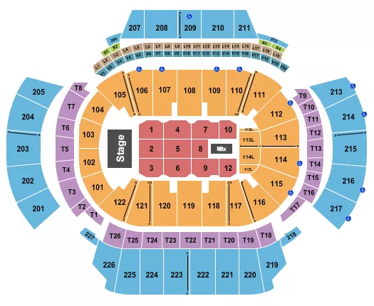 seating chart for State Farm Arena - GA - Endstage Flr 1-12/No 11 - eventticketscenter.com