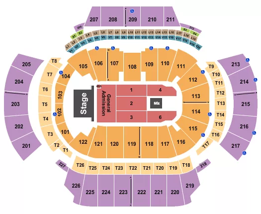 seating chart for State Farm Arena - GA - Endstage Front GA - eventticketscenter.com