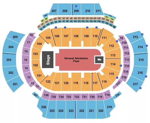 seating chart for State Farm Arena - GA - Endstage GA Flr 3 - eventticketscenter.com