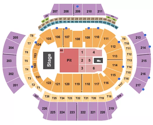seating chart for State Farm Arena - GA - Endstage GA Pit 2 - eventticketscenter.com