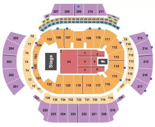 seating chart for State Farm Arena - GA - Endstage GA Pit 3 - eventticketscenter.com