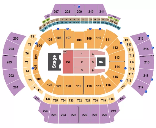 seating chart for State Farm Arena - GA - Endstage GA Pit 4 - eventticketscenter.com