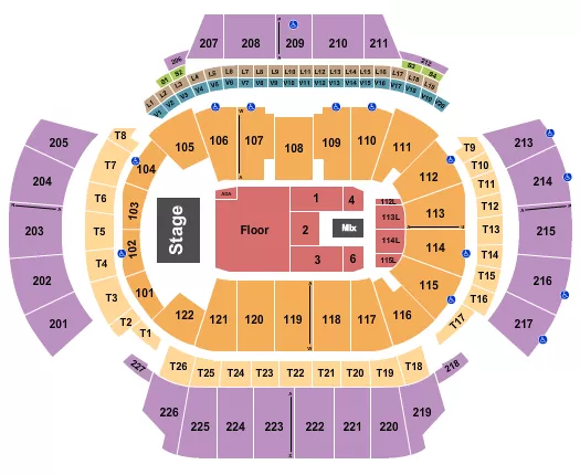 seating chart for State Farm Arena - GA - Johnny Blue Skies - eventticketscenter.com