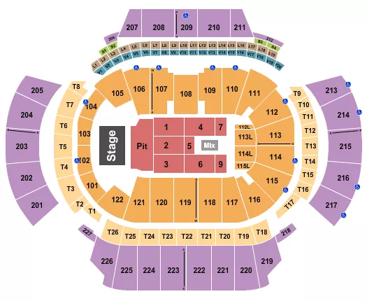 seating chart for State Farm Arena - GA - Kings of Leon - eventticketscenter.com