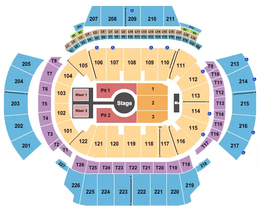 seating chart for State Farm Arena - GA - Peso Pluma - eventticketscenter.com