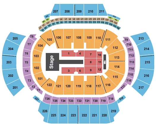 seating chart for State Farm Arena - GA - Shakira - eventticketscenter.com