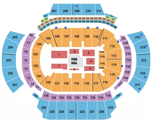 seating chart for State Farm Arena - GA - WWE 3 - eventticketscenter.com