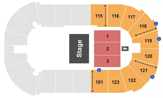 seating chart for Payne Arena - Halfhouse Rsrv Flr 1-3 - eventticketscenter.com
