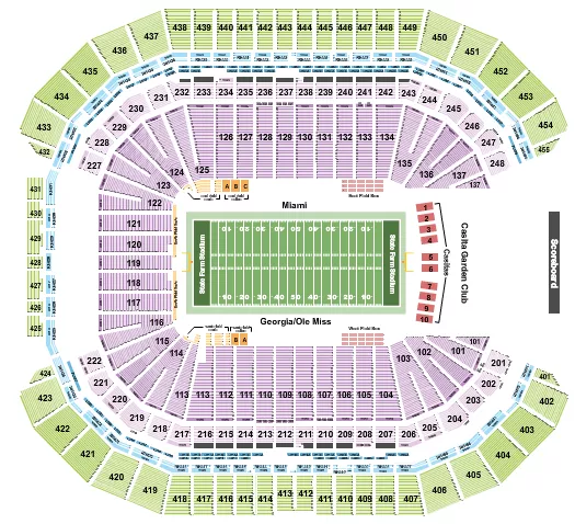 seating chart for State Farm Stadium - Football RW- FiestaBowl - eventticketscenter.com
