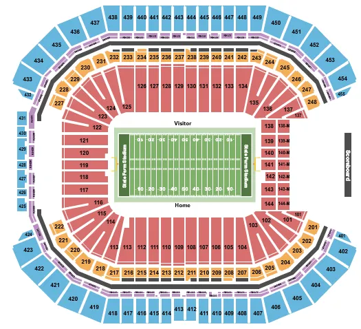 seating chart for State Farm Stadium - Football RW - eventticketscenter.com