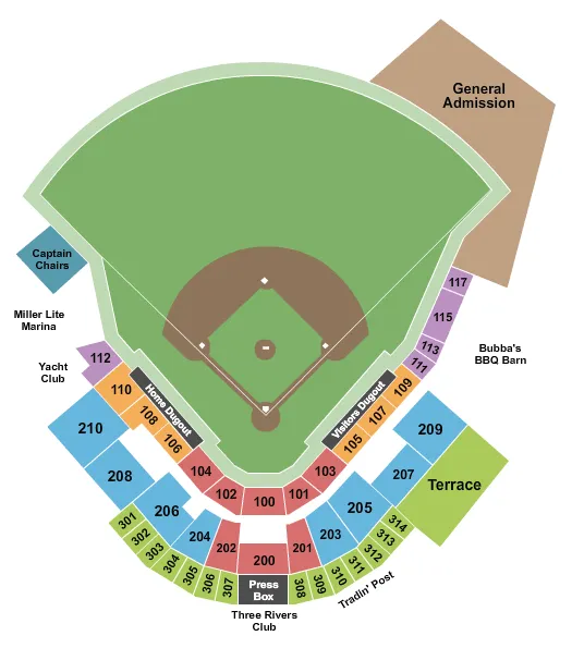 Baseball Seating Map