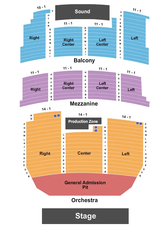 seating chart for State Theatre - Kalamazoo - Endstage GA Pit - eventticketscenter.com
