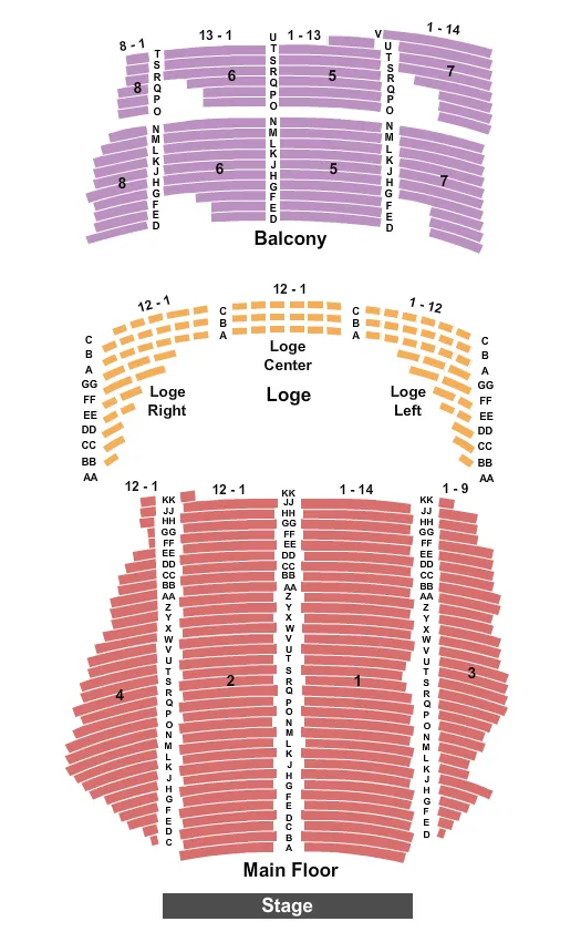 seating chart for State Theatre - MN - End Stage - eventticketscenter.com