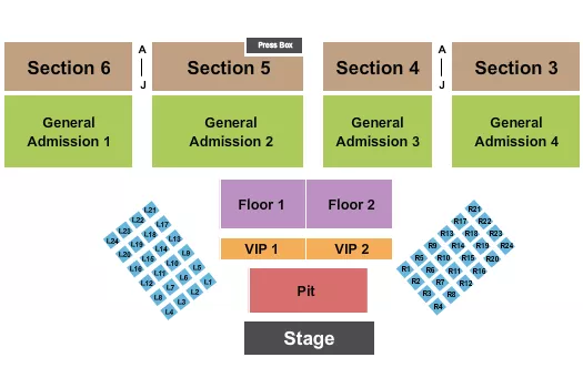 seating chart for MODE Stadium Stateline Speedway - Chase Rice - eventticketscenter.com