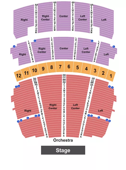 seating chart for Stifel Theatre - Endstage No Pit - eventticketscenter.com