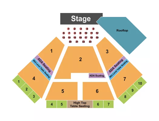 seating chart for Stockbridge Amphitheater - Endstage Pit Tables - eventticketscenter.com