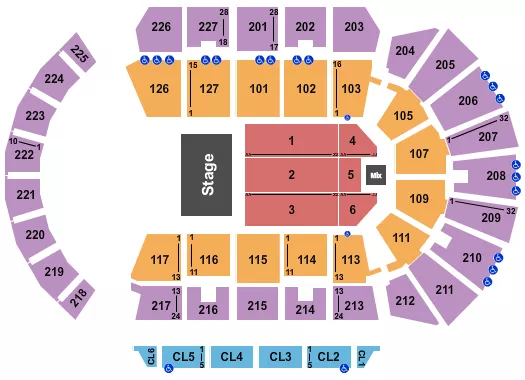 seating chart for Adventist Health Arena - Half House 2 - eventticketscenter.com