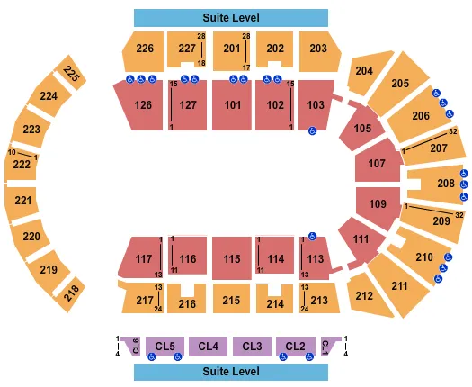 seating chart for Adventist Health Arena - Open Floor - eventticketscenter.com