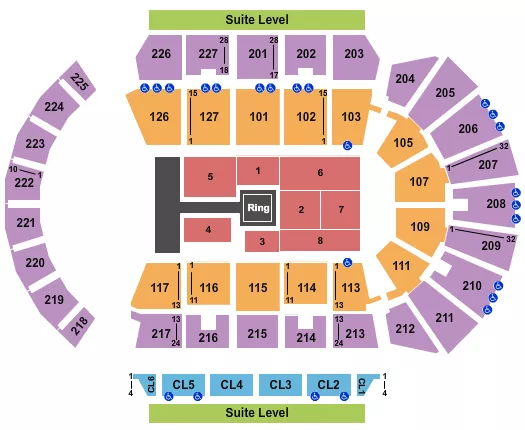 seating chart for Adventist Health Arena - WWE - eventticketscenter.com