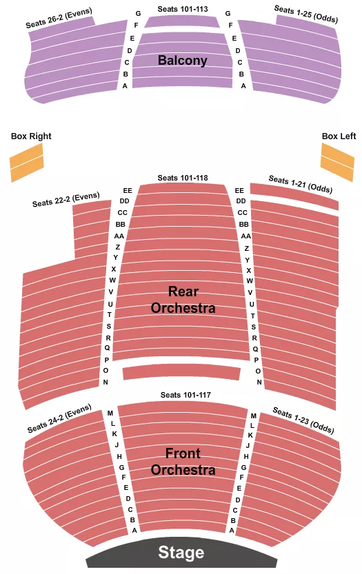 seating chart for Strand Theatre at Appell Center for the Performing Arts - End Stage - eventticketscenter.com