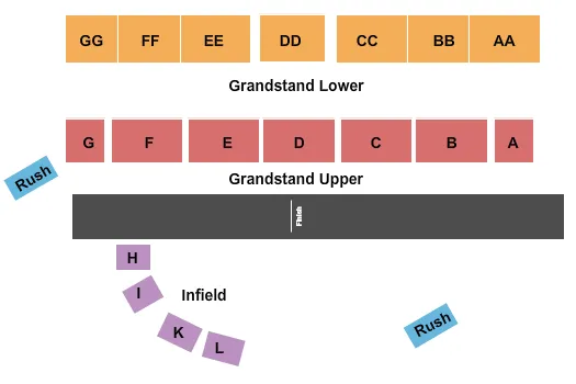 seating chart for Strathmore & District AG Society - End Stage - eventticketscenter.com