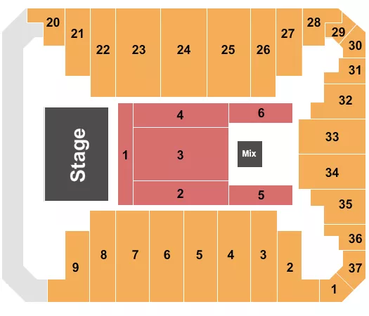 seating chart for Stuart C. Siegel Center - Endstage - eventticketscenter.com