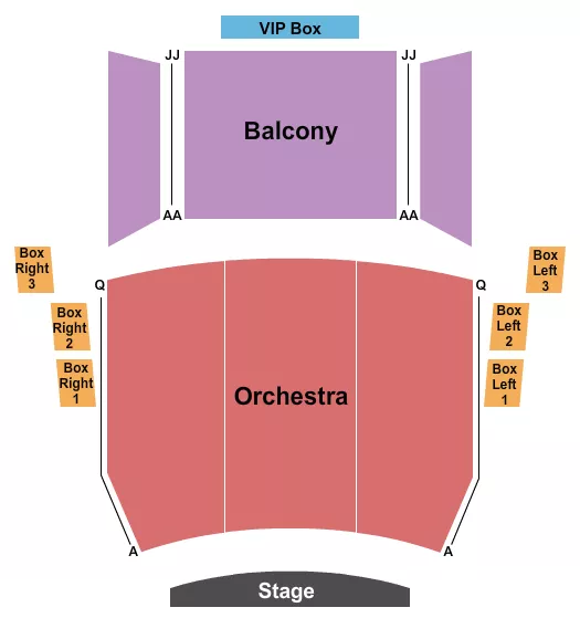 seating chart for Studebaker Theater - End Stage - eventticketscenter.com