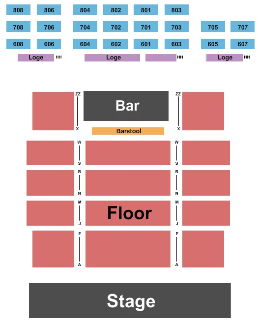 seating chart for Suffolk Theater - Endstage Loge Tables Only - eventticketscenter.com