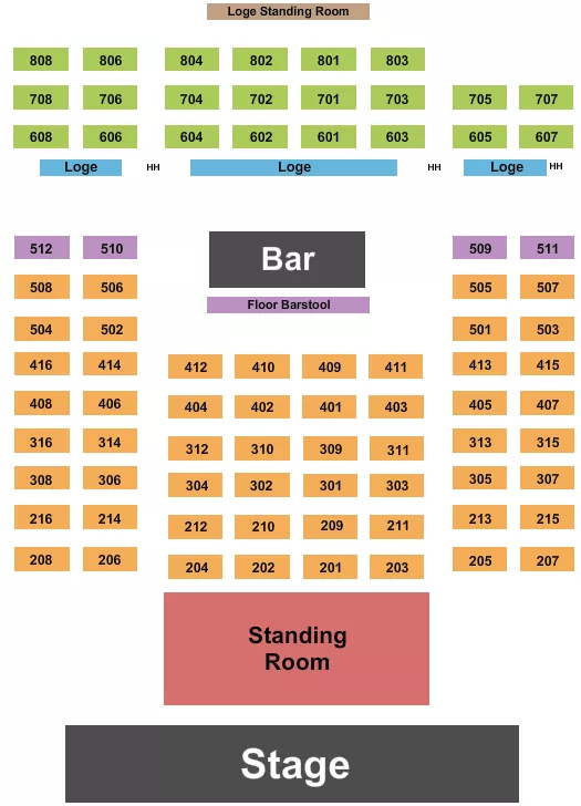 seating chart for Suffolk Theater - Endstage SRO - eventticketscenter.com
