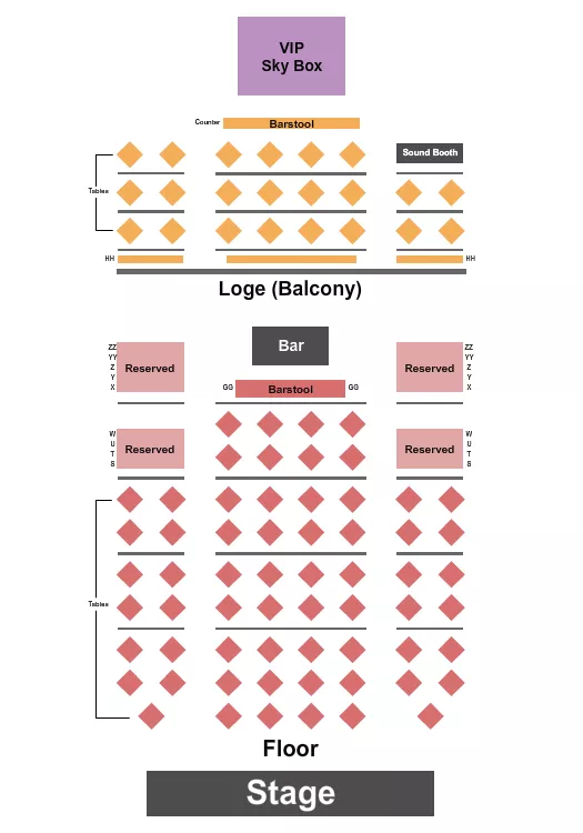 seating chart for Suffolk Theater - Endstage Tables/Rsvd Floor - eventticketscenter.com