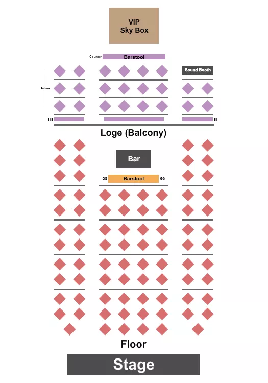 seating chart for Suffolk Theater - Endstage Tables/VIP Sky Box - eventticketscenter.com