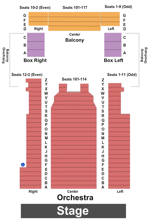 seating chart for Sugar Loaf Performing Arts Center - End Stage - eventticketscenter.com