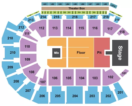 seating chart for Summit Arena at The Monument - Cody Johnson 2 - eventticketscenter.com