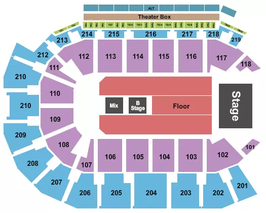 seating chart for Summit Arena at The Monument - Sugarland - eventticketscenter.com