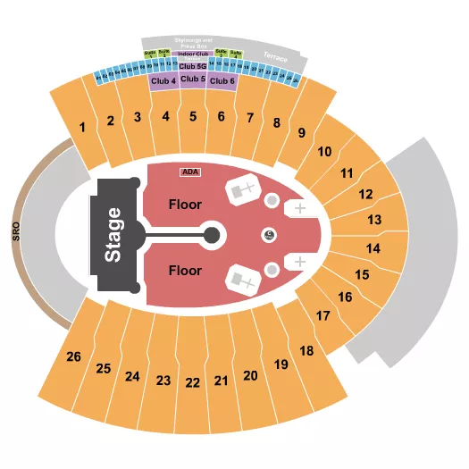 seating chart for Sun Bowl Stadium - Coldplay - eventticketscenter.com