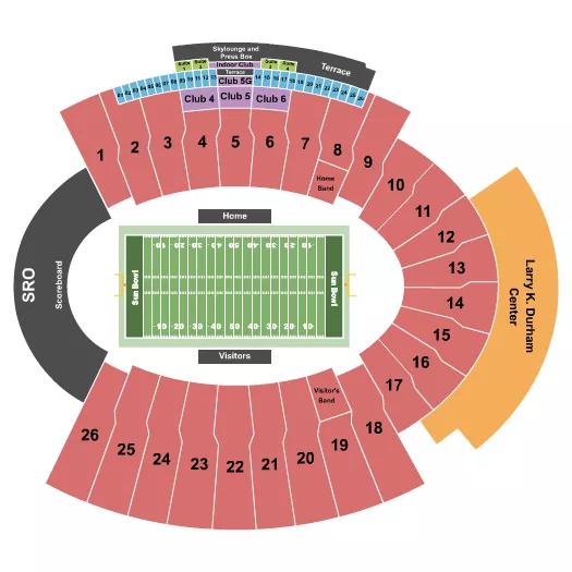 seating chart for Sun Bowl Stadium - Football - eventticketscenter.com