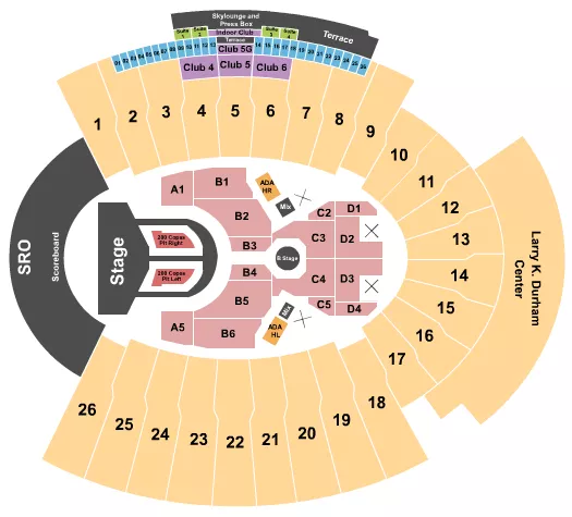 seating chart for Sun Bowl Stadium - Karol G - eventticketscenter.com