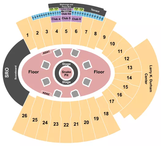 seating chart for Sun Bowl Stadium - Metallica - eventticketscenter.com