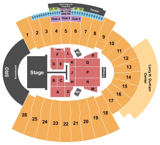 seating chart for Sun Bowl Stadium - Post Malone - eventticketscenter.com