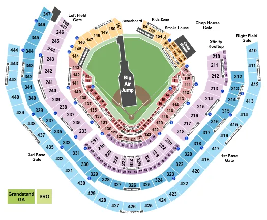 Baseball Seating Map