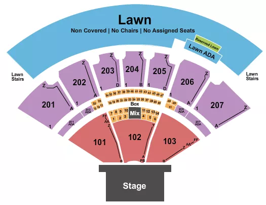 seating chart for RV Inn Style Resorts Amphitheater - Endstage RSV Lawn - eventticketscenter.com