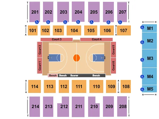 seating chart for Dacotah Bank Center - Harlem Globetrotters - eventticketscenter.com