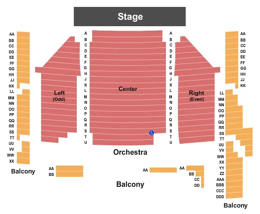 seating chart for Symphony Space Peter Jay Sharp Theatre - Endstage - eventticketscenter.com