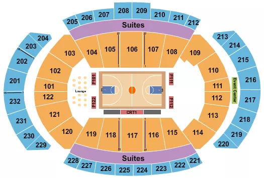 seating chart for T-Mobile Center - Basketball GA 2 - eventticketscenter.com