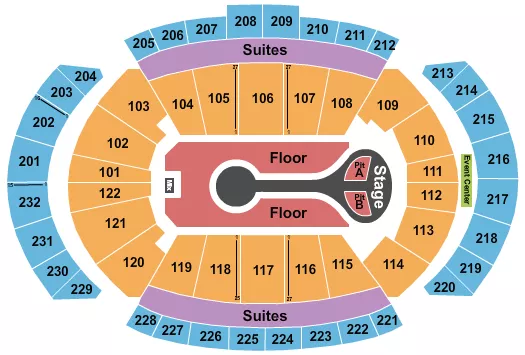 seating chart for T-Mobile Center - Endstage Pit A-B - eventticketscenter.com
